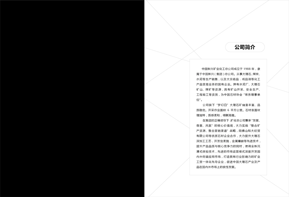 中国新兴矿业化工总公司梦幻白大理石宣传画册设计